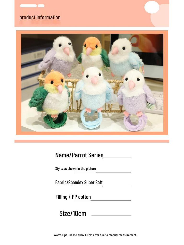 Popular Plush Parrot Bird Slap Bracelet & Pendant Doll