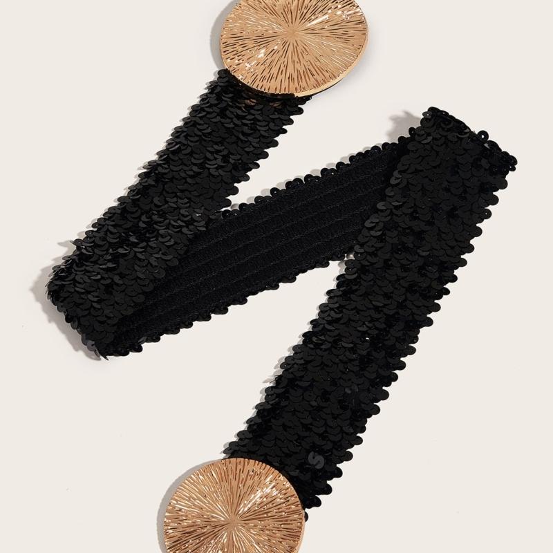 All Matching Cincher Elastic Corset Belt Female Blingbling Corset Shining Waistband Waist Decorative Belt for Dresses