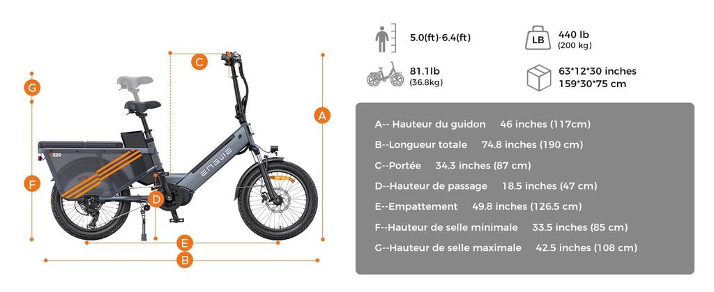 ENGWE Elektrofahrrad für Erwachsene, 250W 100Nm Mittelmotor, unterstützt App-Standortverfolgung, 48V 19,2AH/38,4AH, Reichweite bis zu 180/350 km, LE20 Gepäckbox.