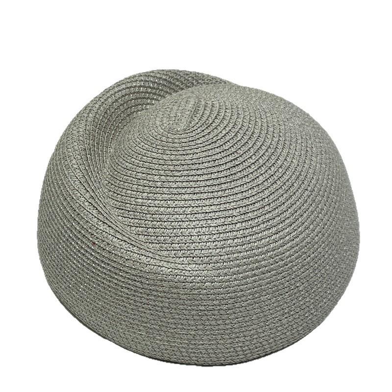 

Women New Classical Sun Hat Stylish Solid Color Pillbox Hat Beret Casual Painter Stewardess Straw Hat 56-58cm(adult) сірий