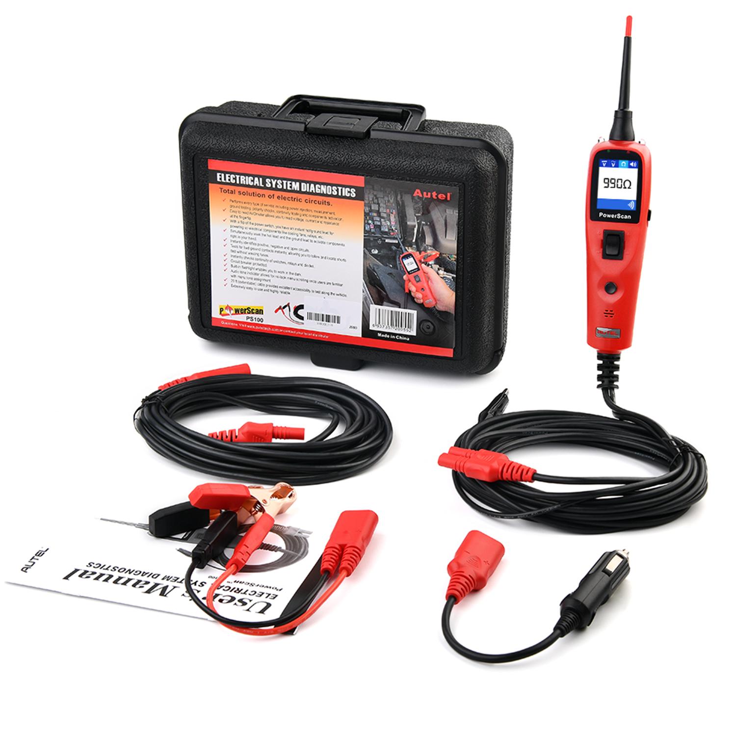 

Autel PowerScan PS100 Power Circuit Probe Tester 12V 24V Digital Voltage Automotive Circuit Tester Car Diagnostic Test Tool PS100 Red