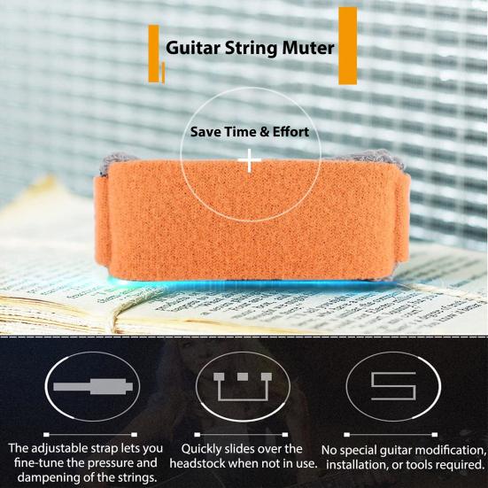 Guitar Strings Mute Dampener Ukulele Bass Acoustic Electric Guitar Muting Strap Wrap Muter Silencer Noise Reducer Musical Instrument Accessories