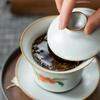 170ml Chinese Retro Ru Kiln Tea Tureen Teacup Handmade Flower and Bird Ceramic Tea Bowl Travel Portable Gaiwan Household Teaware