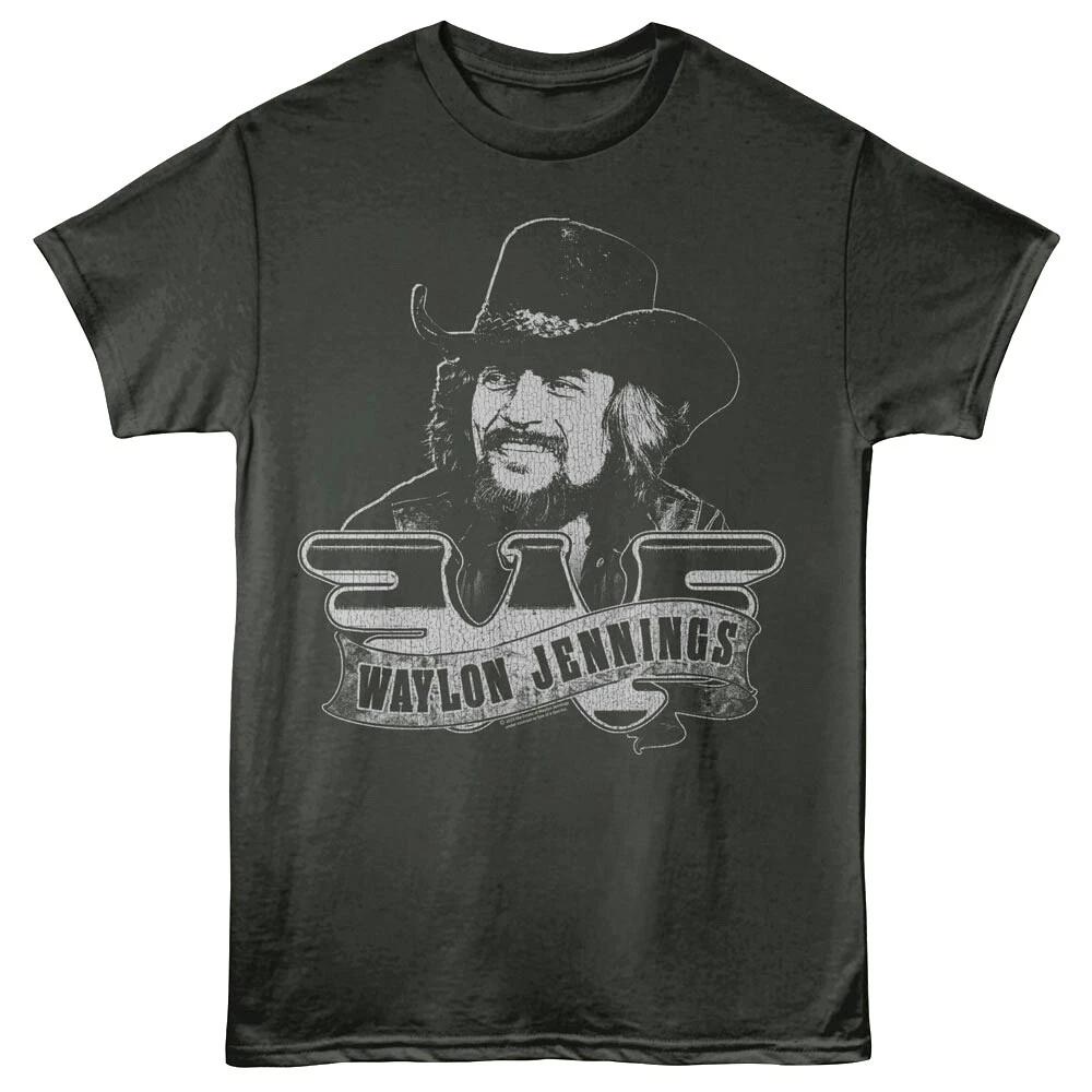 Waylon Jennings Vintage Logo Men s T Shirt 4XL