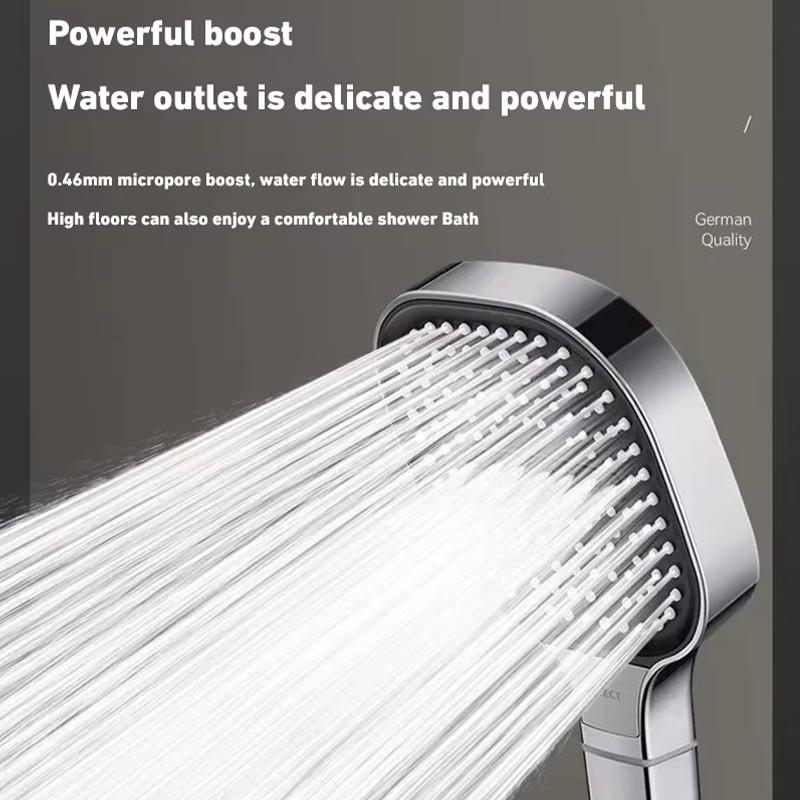 13cm Large Panel Shower Head Adjustable 3 Modes High Pressure Massage Shower Head Filter Element Bathroom Accessories Tools