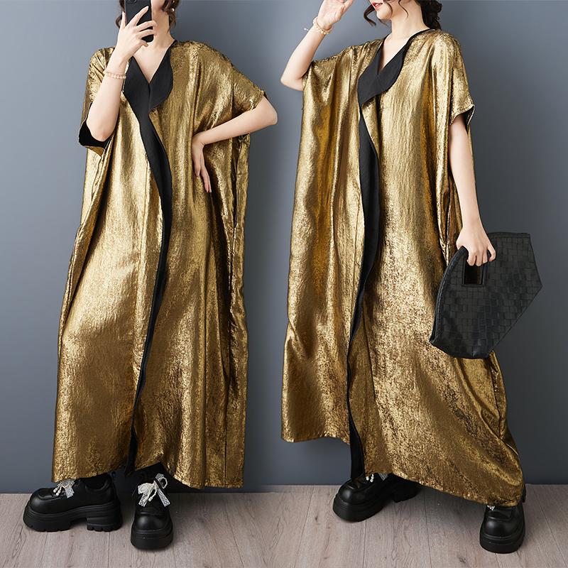 DIMANAF New 2026 Women Plus Size Summer Long Dress Loose Oversize Maxi Elegant Fashion Casual Lady Dress