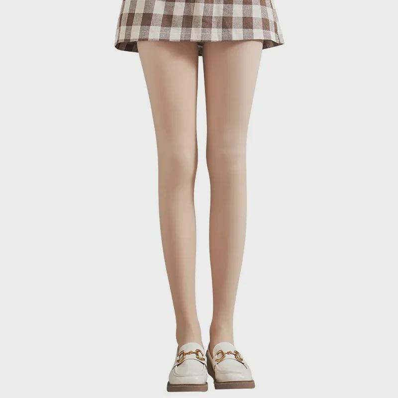 Women's Skin Tone Plus Velvet Thickened Leggings - Nude Natural Flesh Color for Spring and Autumn
