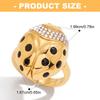 Elegant Zircon Ladybird Ring Stainless Steel Adjustable Size Finger Band Sparkling Jewelry For Women Girls