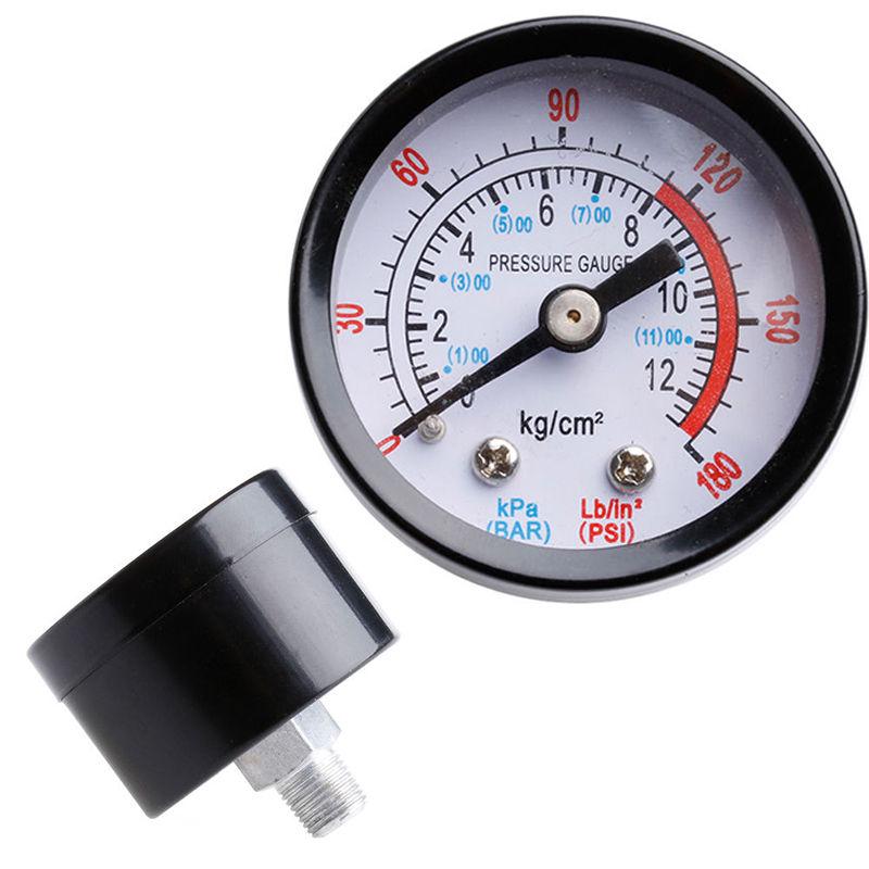 Bar Air Pressure Gauge Thread 1/8 BSP Thread 0-180 PSI 0-12 Manometer Double Scale For Air Compressor Pneumatic Hydraulic Fluid