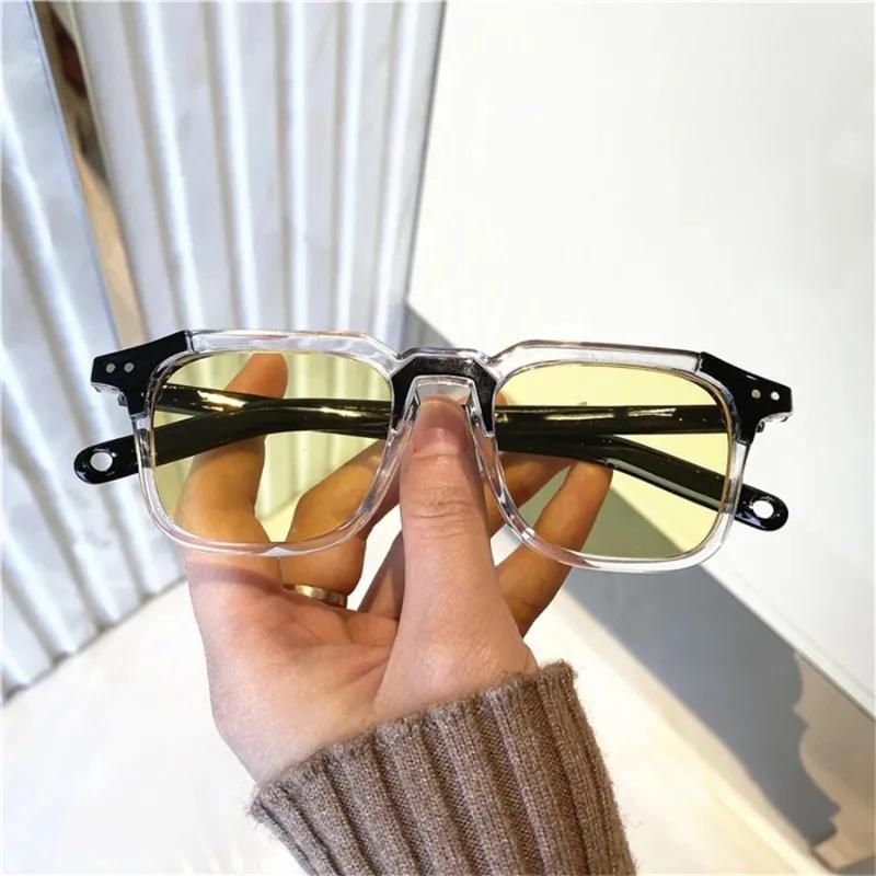 Sunscreen Retro Decorative Glasses New Fashionable Square Sunglasses Vintage Trendy Men's and Women's Sun Glasses Gafas