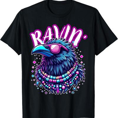 Rave Rainbow Raven House Edm Festival Raver Animal Edc 2025 Tričko