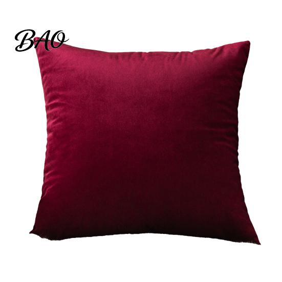 Fluff Treated Pillowcase Solid Color Velvet Pillow Cover, Soft Plush Throw Case, 17.7x17.7 Inch Office Cover Smooth Cushion for Sofa, Bed, Office,