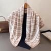 New striped interwoven 91 imitation silk large square scarf retro printing professional versatile shawl diagonal silk scarf headscarf