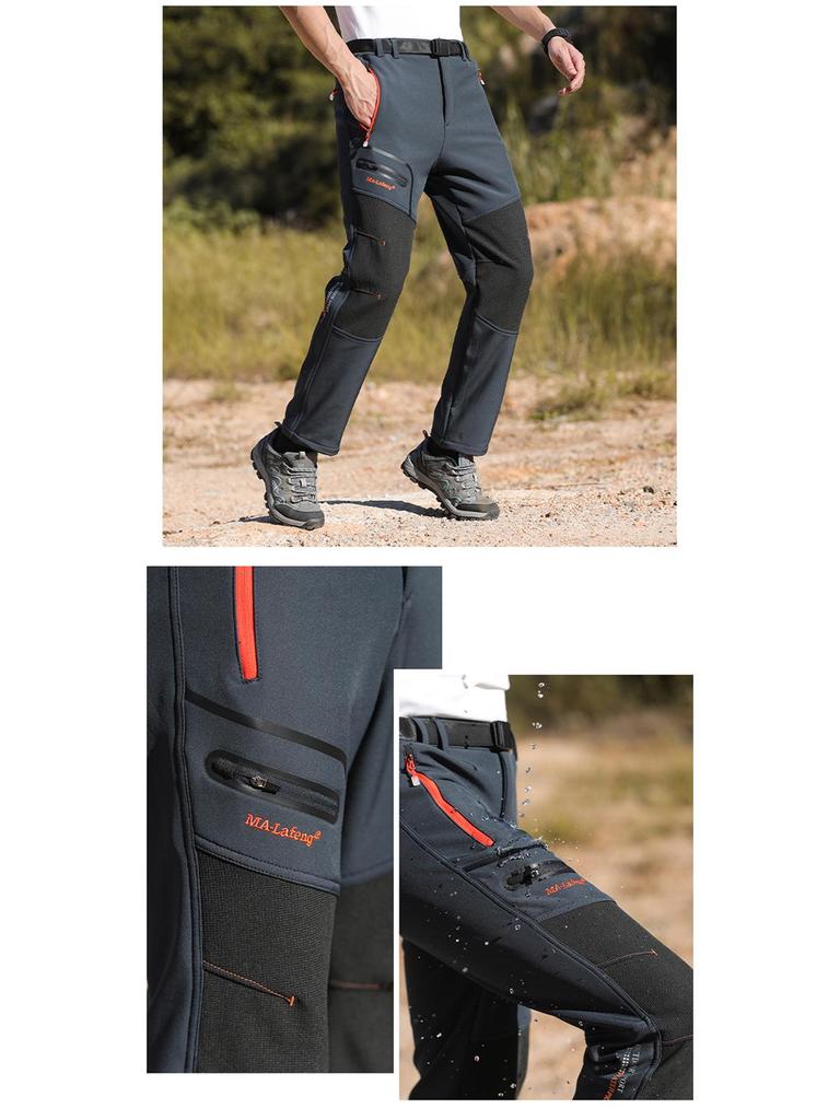 Unisex Windproof Softshell Pants: Warm, Wear-Resistant, and Waterproof for Autumn/Winter Outdoor Activities.