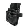 SK11 Carbon Leather Nail Bag, Black, Genuine Cowhide Leather, with Belt Loop Slits (SK-CLK-H)
