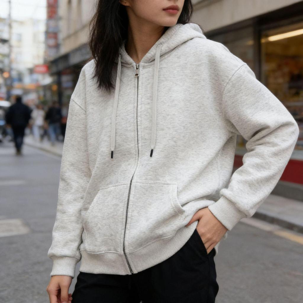 Women's Trendy Casual Zipper Hooded Cardigan for Autumn/Winter