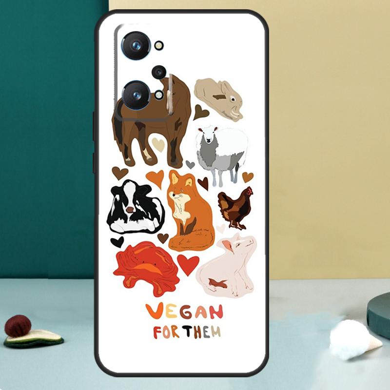Vegan Pattern For Realme GT 7 Pro GT 5 6 6T C67 C61 C55 C53 C51 C21Y C25S C75 10 11 12 13 14 Pro Plus Case