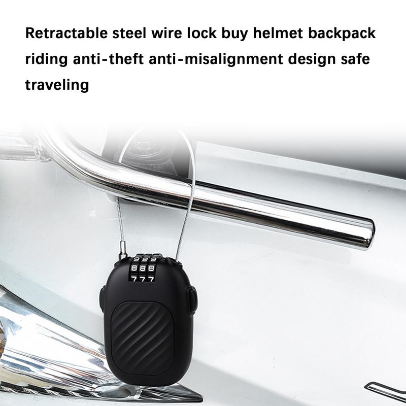 Retractable Cable Lock Portable Retractable Stroller Lock Black Backpack Safety Locker Snowboard Security Device for Luggage