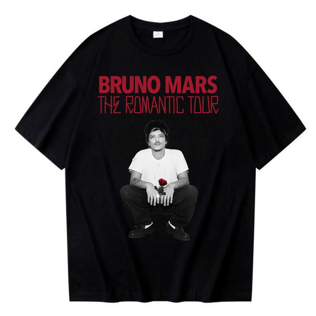 Bruno Mars The RoUnisextic Tour 2026 T-Shirt Unisex Damen Hip Hop Sommer Vintage Kurzarm Rundhals Lässiges Hemd Oberteile