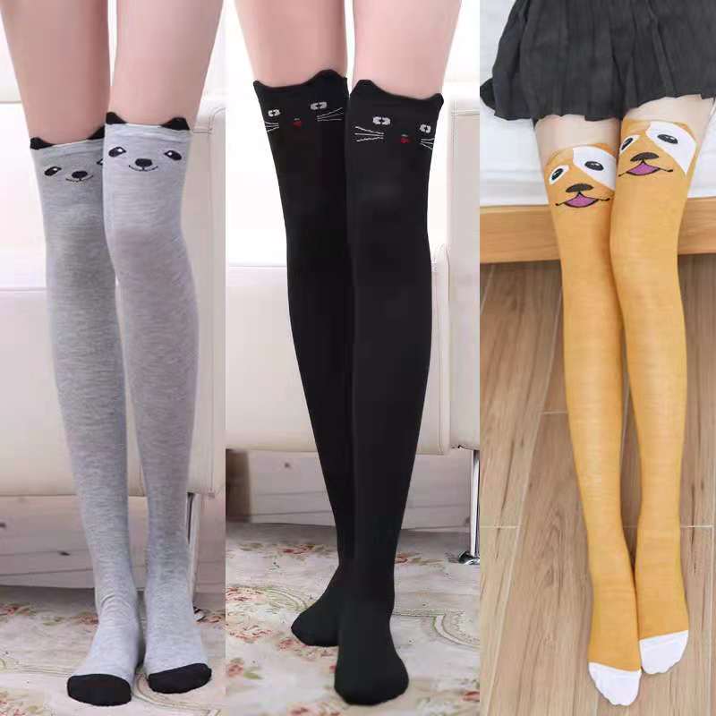 

Cartoon Cat Thigh High Stockings Women Long Socks School Style Girls Stockings Cute Sweet Over Knee Animal Sockings Ladies One Size