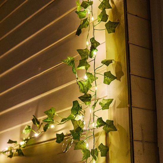 LED Ivy Leaf String Lights with Realistic Vines Decorative Fairy Lights Battery Powered Mood Lighting for Home Wedding Bedroom Holiday Patio Decor