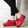 Dámské mokasíny na platformě z pravé kůže v korejském stylu - Sametové, bavlněné, silná podrážka, zvyšující výšku, ležérní, všestranné, teplé boty