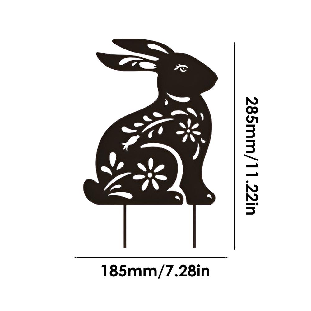 Rabbit Garden Statue Metal Rabbit Statue Yard Stake Rabbit Stake Easter Yard Art Black Animal Art Lawn Garden Silhouette Outdoor