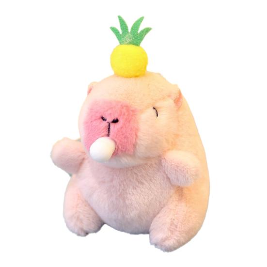 Plush Capybara Keychain Stuffed Animal Doll Key Ring Holder DIY Handbag Pendant Backpack Decoration Kids Adults Birthday Gift