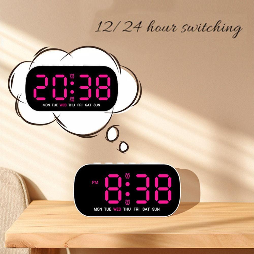 5 Levels Brightness Digital Alarm Clock Temperature Display Table Clock  Temperature Display