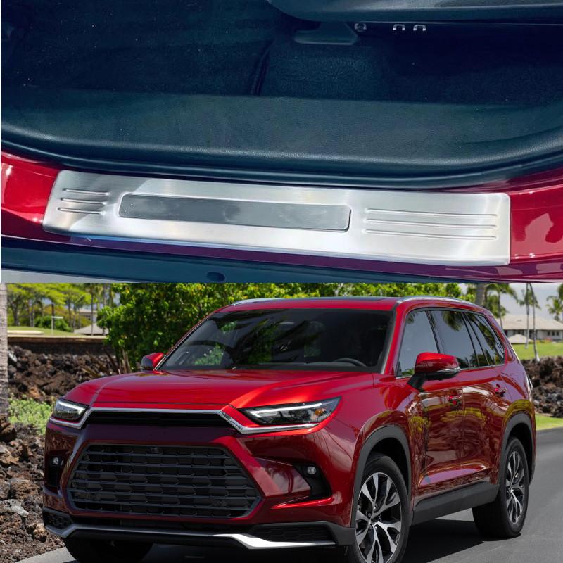 For Toyota Grand Highlander 2024 2025 Stainless Steel Car Door Sill Scuff Protector Cover Trim Stickers Styling Accessories