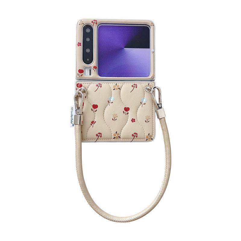 Huawei Purax 3D Floral Foldable Phone Case W/ Lanyard