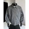 Mens Vintage Washed PU Leather Jacket With Metal Pin Detail Loose Fit Long Coat