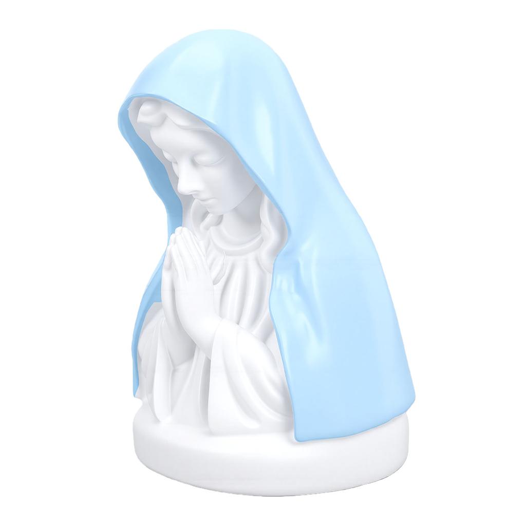 Virgin Mary Pray Night Light Resin Statue Desk Lamp for Bedside Table Bedroom Decoration