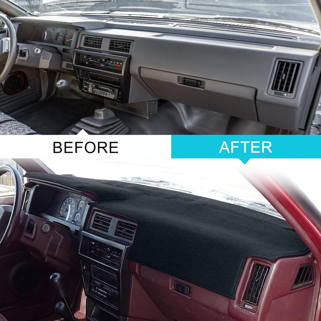 Dashboard Cover Dash Cover Mat Pad  Fit For Nissan Pathfinder D21 Hardbody Pickup Truck 1986 1987 1988 1989 1990 1991 1992 1993 (Black)