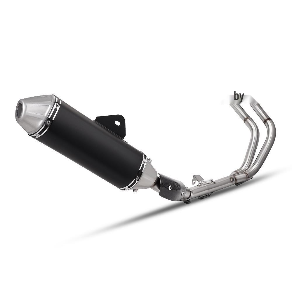 T700S Stainless Steel Motorcycle Exhaust System: Front & Rear Split Sections.