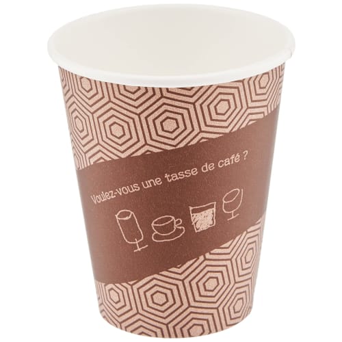 Sunnap Commercial Cardboard Paper Cups, 280ml, 50-count X 2-pack, Japanese Pattern, Suitable for Hot Drinks, AC2850TEC, Brown