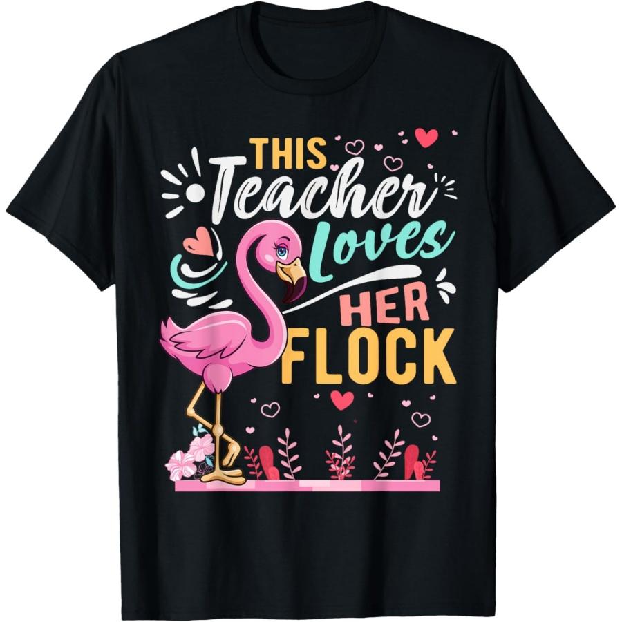 Эта учительница любит свою стаю Фламинго Учитель Back To School Футболка S