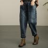 Hight Waist Harem Jeans Woman Korean Streetwear Ankle Length Denim Pants Spring Fall Vintage Casual Pocket