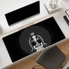 Antislip Gaming Desk Mat with Stitched EdgesVintage Horror Manga Style Spiral Girl Face Design Large Mouse Pad for Home Office