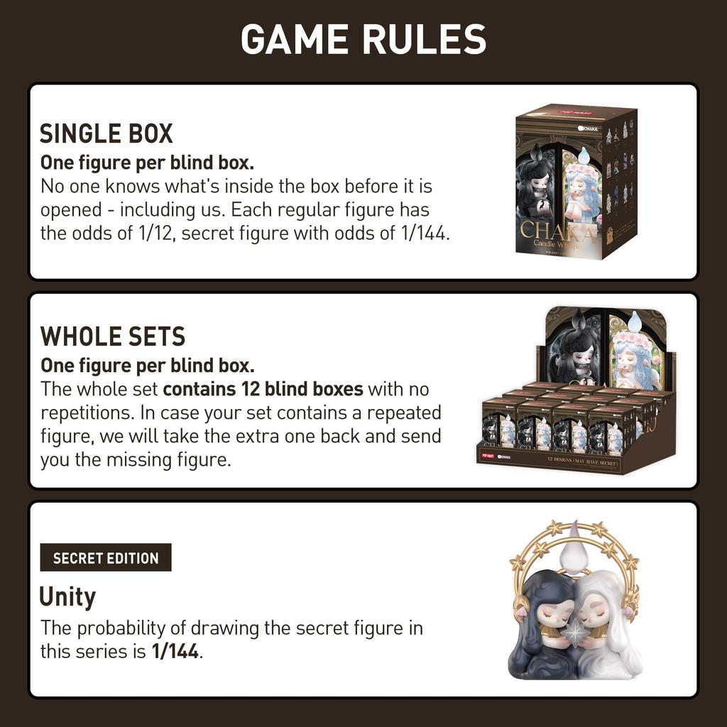 POP MART CHAKA Candle Whisper Series Box of Pop Mart Gachapon Blind Box Plastic Premium PVC Soft Original Birthday Gifts [Assorted 12] Figures,