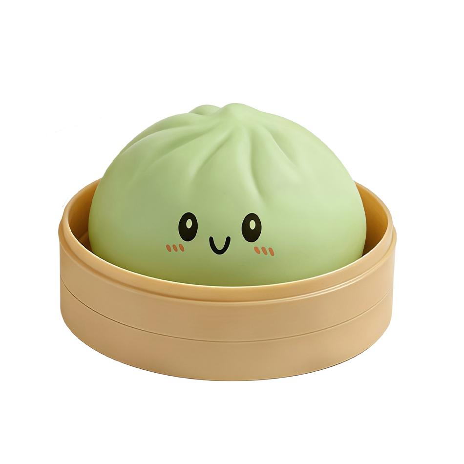 2026 New Cute Baozi Squishy Toy Stress Relief Steamed Bun Squeeze Toy with Bamboo Steamer Box Slow Rebound Desk Decor Gift