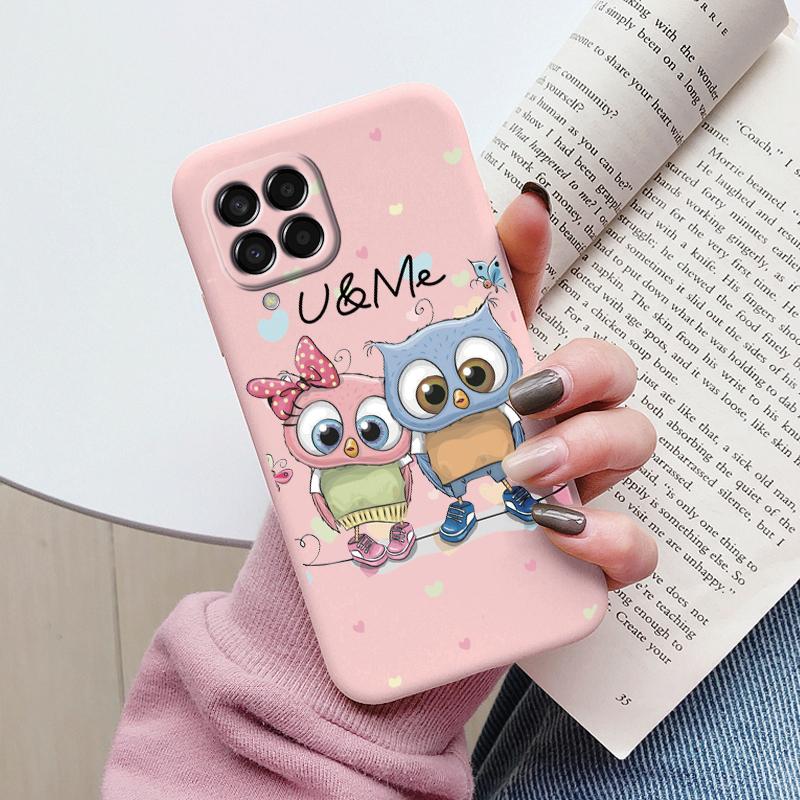 For Samsung Galaxy M33 M53 5G Case Cute Fashion Heart Flowers Soft Silicone Bumper Cover For Samsung M13 M15 M55 M35 Fundas TPU
