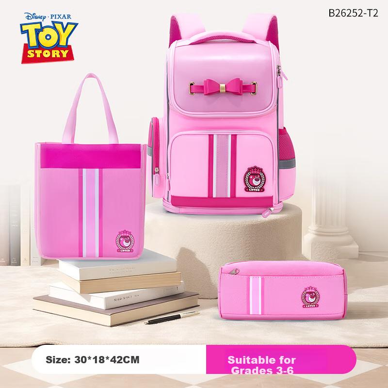 Disney Backpack for Primary School Girls Grades 4-6, Spine-Protecting, Load-Reducing, Multi-Layered,