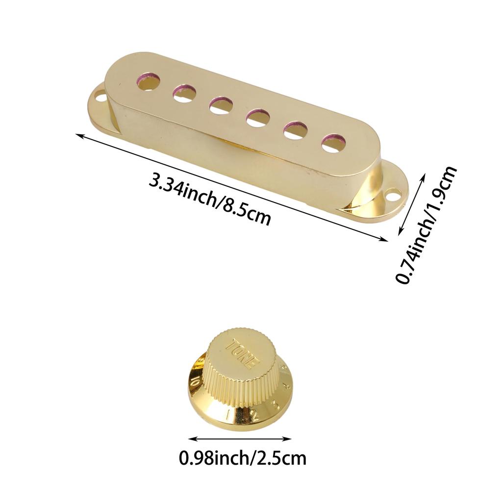 Pickup Cover Knob Easy Hard Gold & 1V2T, Installation, Plastic, 26x16x13mm, 48/50/52mm,