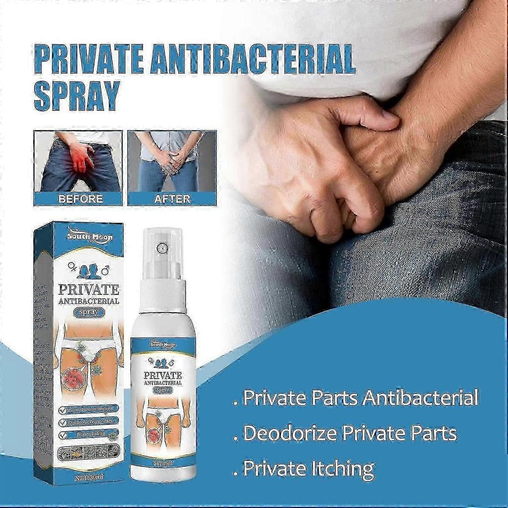 Private Antibacterial Spray, Anti Itch Spray, Natural Herbal Private Parts External Itching Spray, Instant Cooling and Soothing, For Women Men