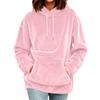 Women's Casual Color Hoodie - Loose Fit Plush Pullover Sweatshirt for Everyday Wear