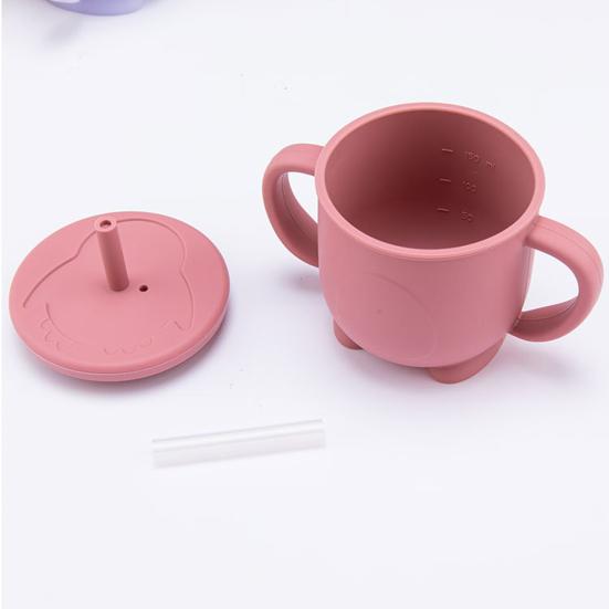 200ML Straw Cup Unbreakable Leakproof Silicone Anti-rupture Toddler Sippy Bottle Kids