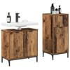 Bathroom Furniture Set with Door 2 pcs Reclaimed Wood Plywood and Metal