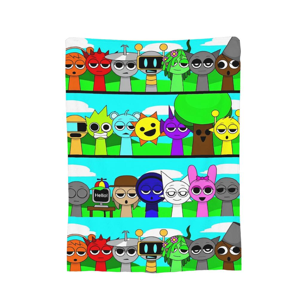 Sprunki Game Flannel Blanket Pinki Raddy Simon Funny Throw Blankets for Home 200x150cm Bedspread,