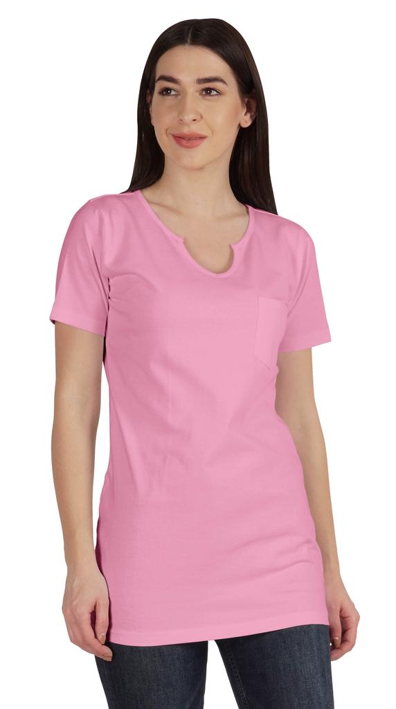 Inkmeso Long Length Notch Neck Top For Women Basic Cotton Tee Shirt w  Pocket Patch Legging